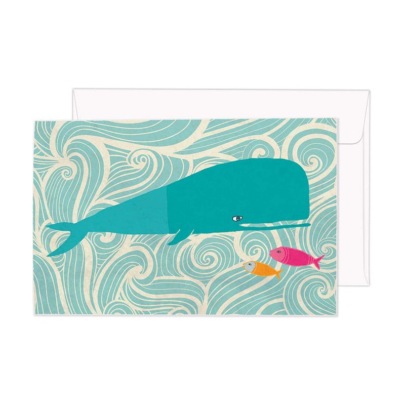 Tree-Free Greetings - All Occasion Cards - Artful Designs - 12 Greeting Cards + White Envelopes - Made in USA - 100% Recycled Paper - 4 x 6 - Whale of a Time (FS56236) - Image 1